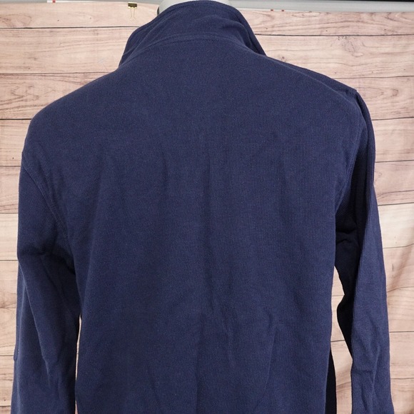 VAN HEUSEN BLUE 1/4 ZIP UP PULLOVER SWEATER MENS SIZE M MEDIUM - Picture 4 of 5